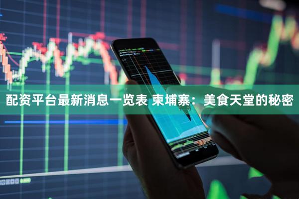 配资平台最新消息一览表 柬埔寨:美食天堂的秘密